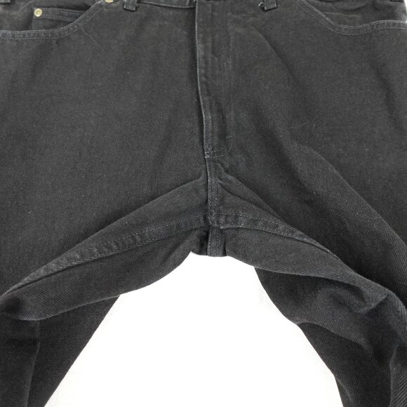 Vintage 90s Mustang Western Jeans Men's 38.5x32 Boot Cut 100% Cotton Black Denim - Picture 6 of 10